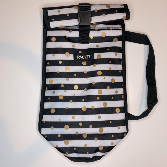 PackIt Freezable Wine Bag | Celebration Dot | Black & White Stripes - Picture 3 of 15